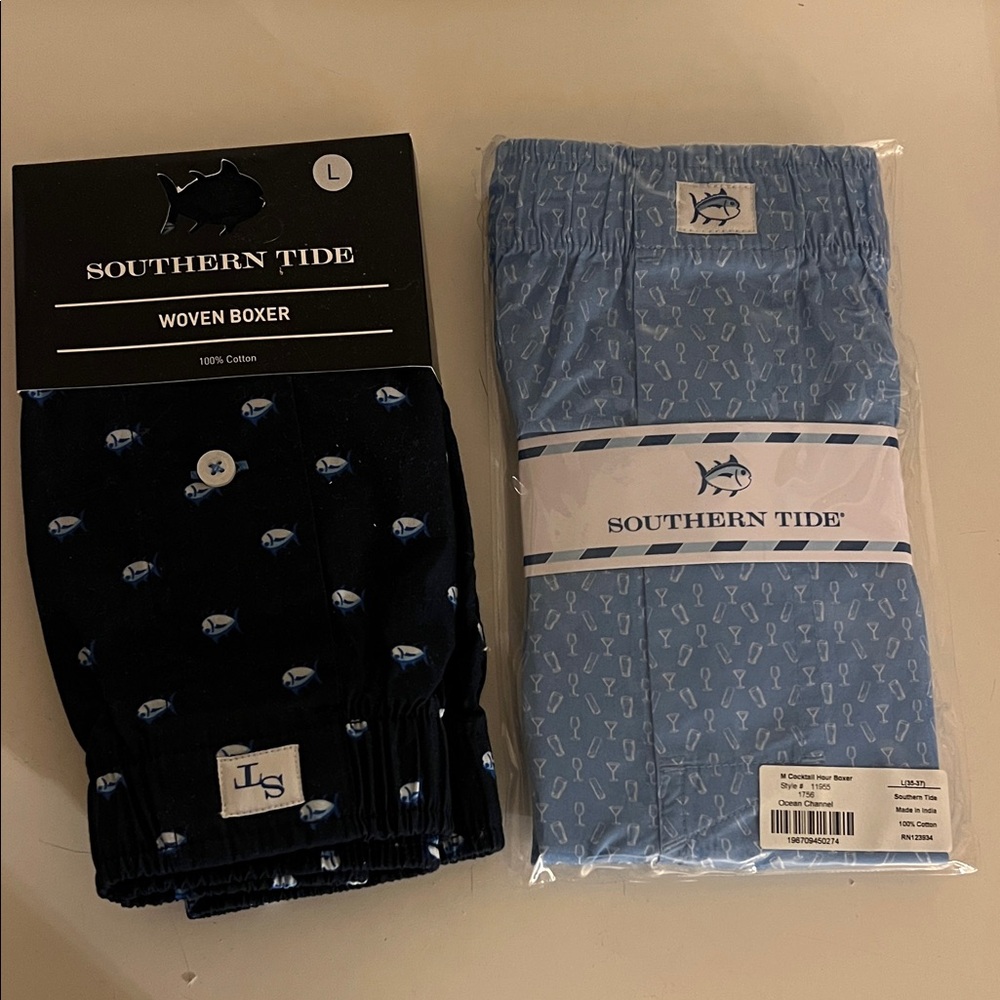 Southern Tide Black and Blue Boxer Duo